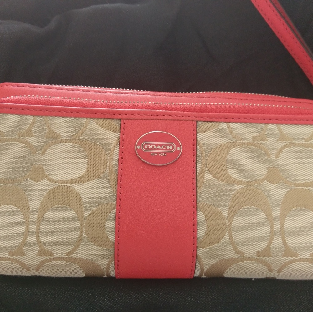 Coach Legacy signature wristlet wallet